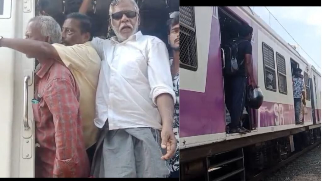 சிக்னலுக்காக நின்ற ரயில் : சிறுவா்கள் விட்ட ராக்கட்டால் பயணிகள் அவதி.